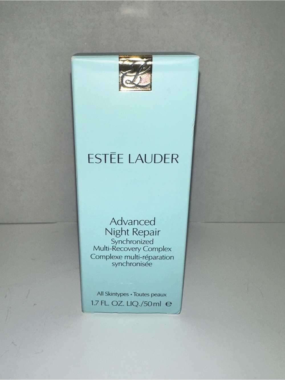 Estee Lauder Advanced Night Repair Serum - Light Blue Box with Gold Accent